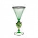 Venice goblet in green glass with decors