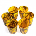 JASMINE set of amber and gold leaf glasses
