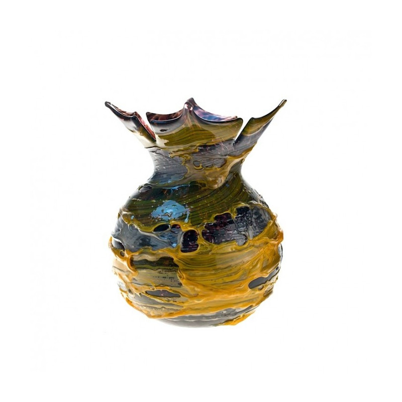 Italiano vaso rotondo basso decorativo stile antico
