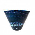 FEBE vaso nero con dettagli azzurri