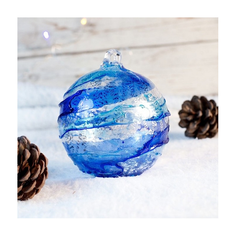 Venice silver and blue Christmas ball tree decoration
