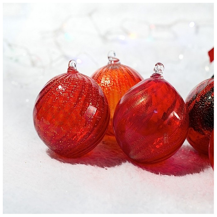 palla decorativa per Natale in vetro di Murano made in Italy