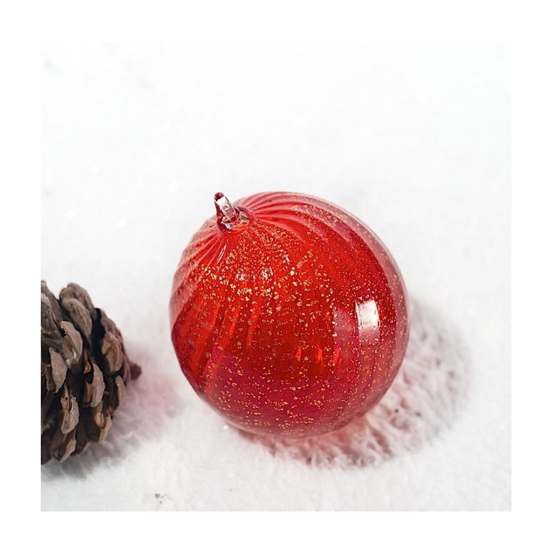 Venice red Christmas ball with gold details tree decoration