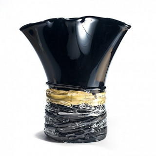 elegant black Murano glass vase