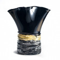 TARTARO vaso d'arredo moderno nero e oro