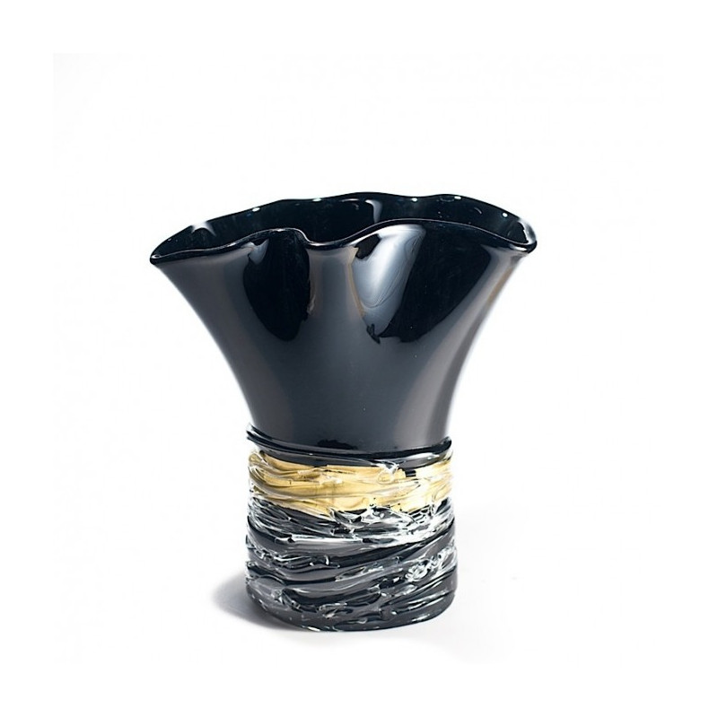 Idea regalo vaso nero in vetro di Murano