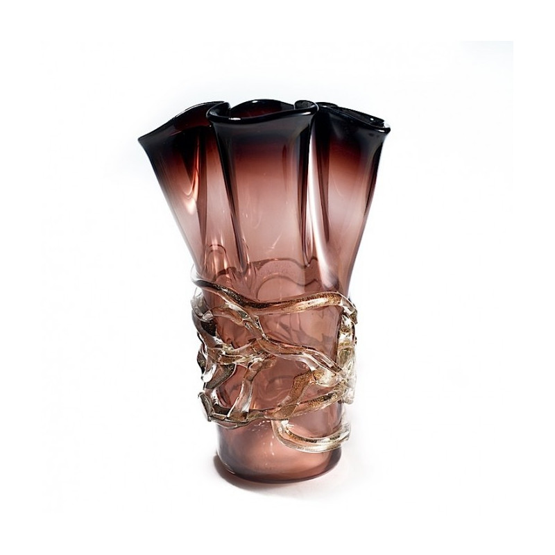 Hand-blown glass vase modern design