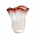 ESTIA vaso moderno in cristallo con bordo viola