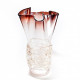 vaso alto in vetro bianco artigianale ornamento
