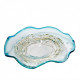 Venice centerpiece in transparent glass of modern design with azure and gold decor