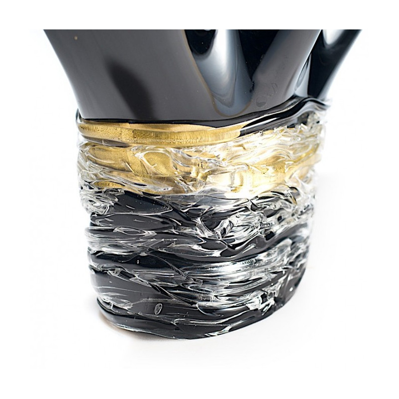 vaso di lusso elaborato con decorazione circolare oro