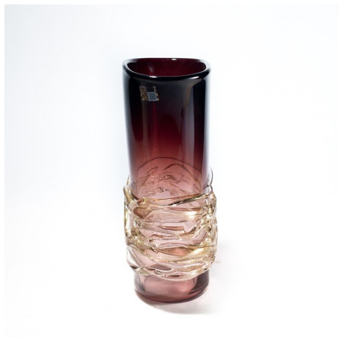 MCM Vase Italian Midcentury Modern Glass Vase Purple Tones. Amethyst Glass Vase Home Mantle Décor Housewarming Gift