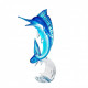 Murano marlin sculpture in azure glass