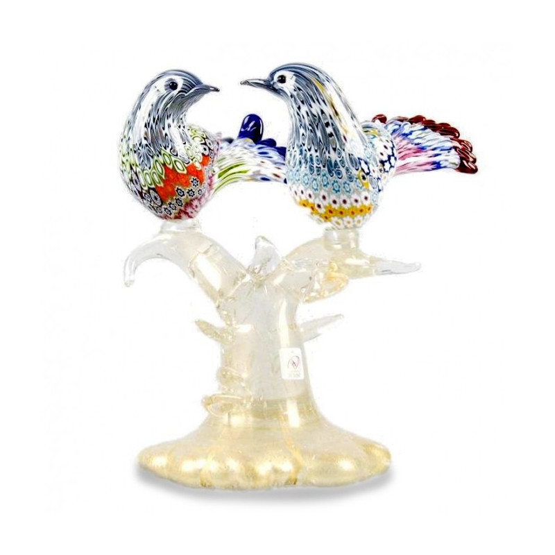Murano glass birds sculpture