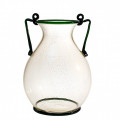 DEMOS amphora fumé vase green details