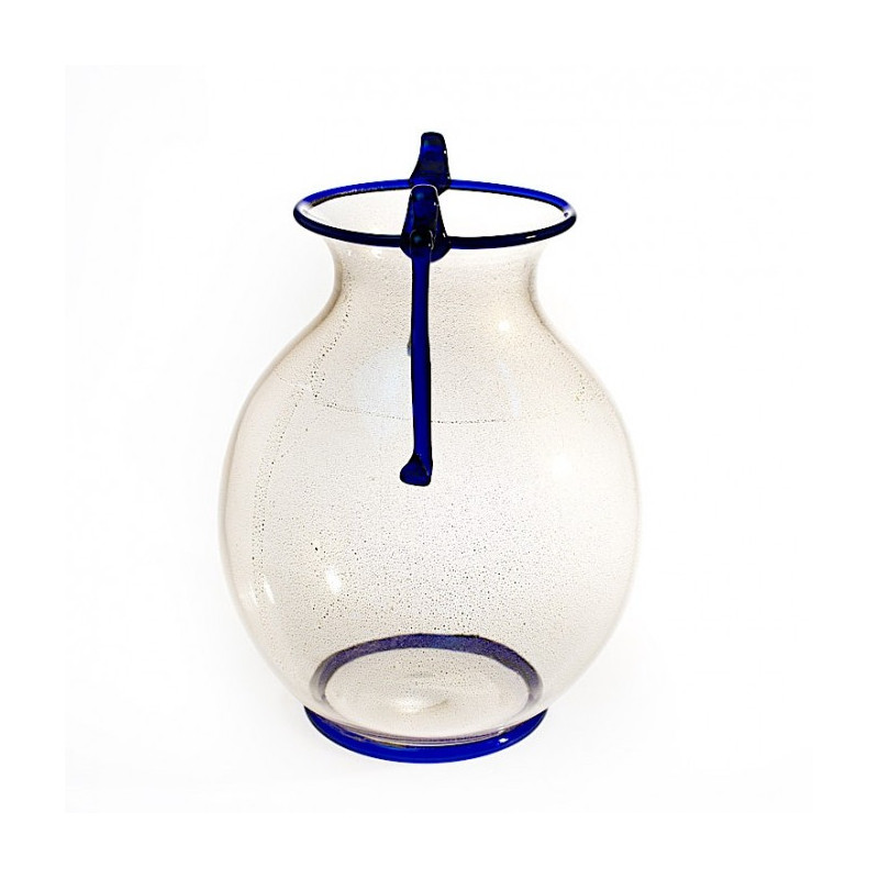 GAIUS amphora clear vase blue details