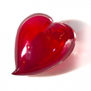 Elegant Murano glass red heart sculpture