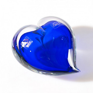 Murano glass blue elegant heart sculpture