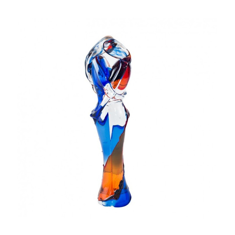 Murano sculpture couple of lovers in multicolor glass