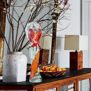 Modern blown-glass sculpture for home decor