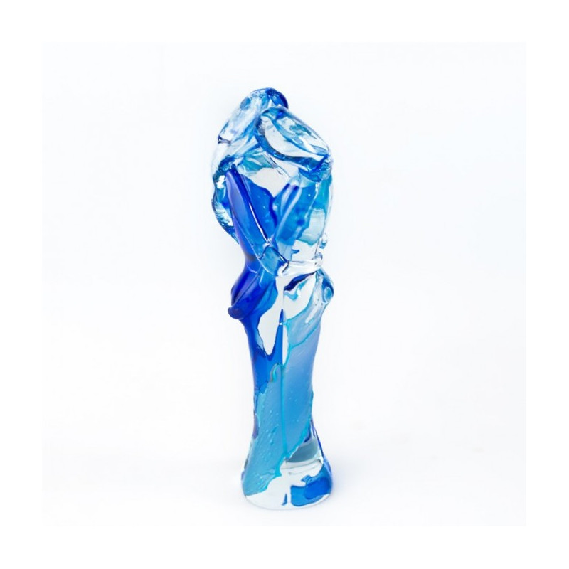 scultura coppia di amanti in vetro blu idea regalo