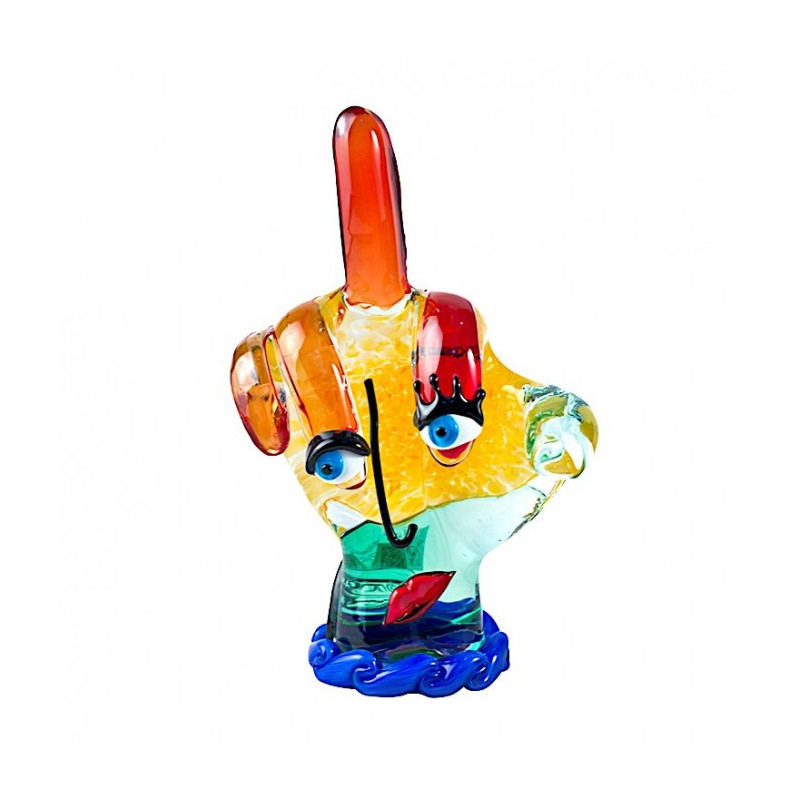 scultura di mano in vetro di Murano