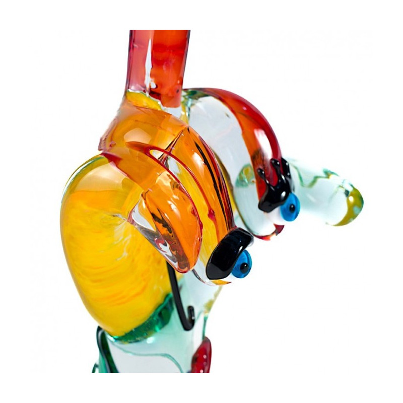 scultura ispirata allo stile di Picasso in vetro multicolore