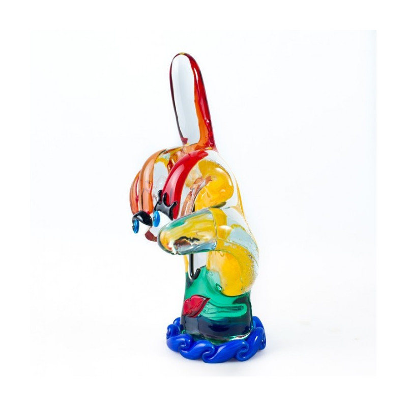 contemporary handcrafted sculpture multicolor glass