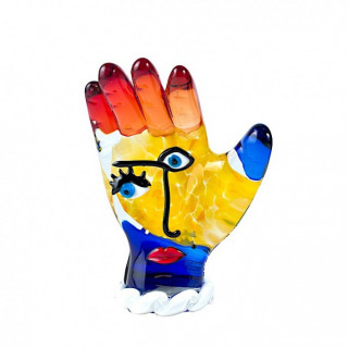 Murano glass multicolored hand sculpture