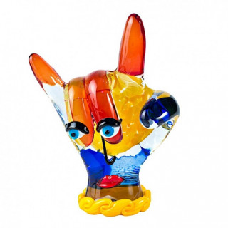 Murano glass multicolored hand sculpture