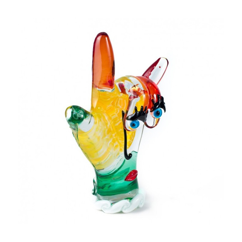 sculpture inspired by Picasso' style in multicolored glass