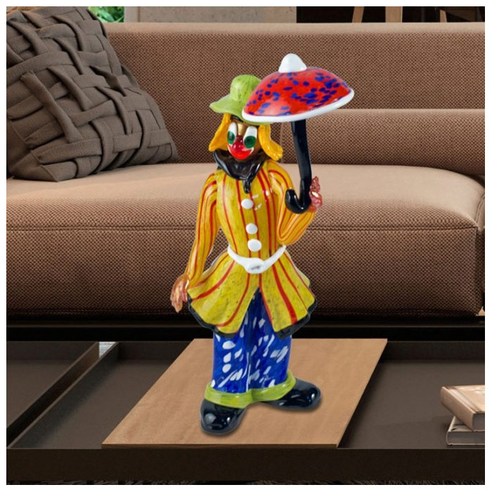 glass clown figure sculture for home decor