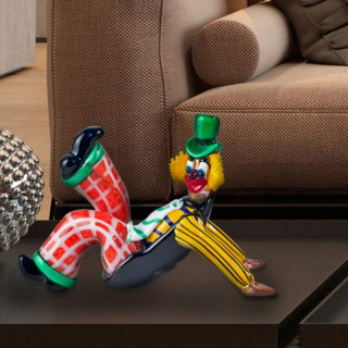 acrobatic glass clown figure sculture for home decor