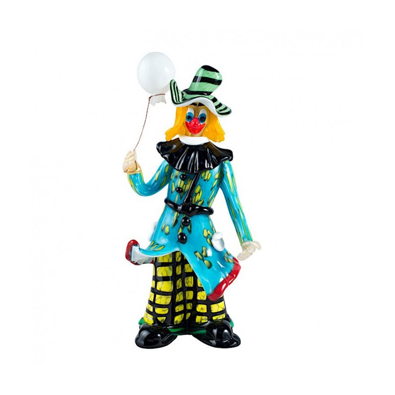 Venice decorative clown sculpture in multicor glass