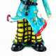 glass clown figure sculture with a white balloon for home decor