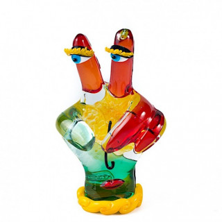 scultura di mano in vetro di Murano