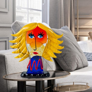 decorative modern head sculpture multicolor