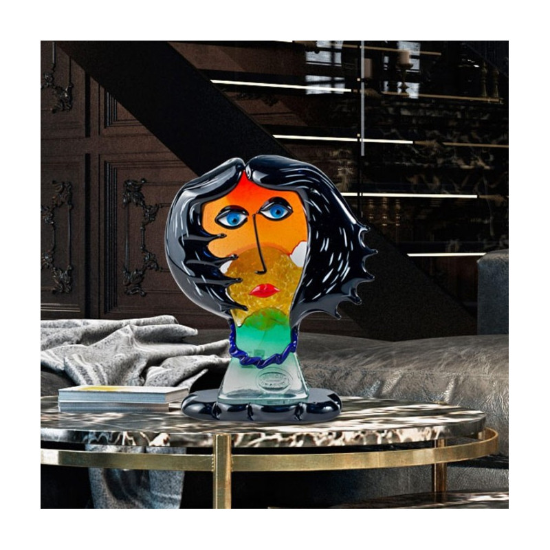 scultura di testa decorativa moderna multicolore