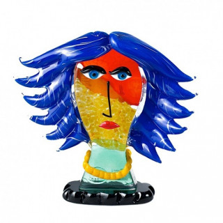 Murano glass head sculpture inspired by Picasso' style