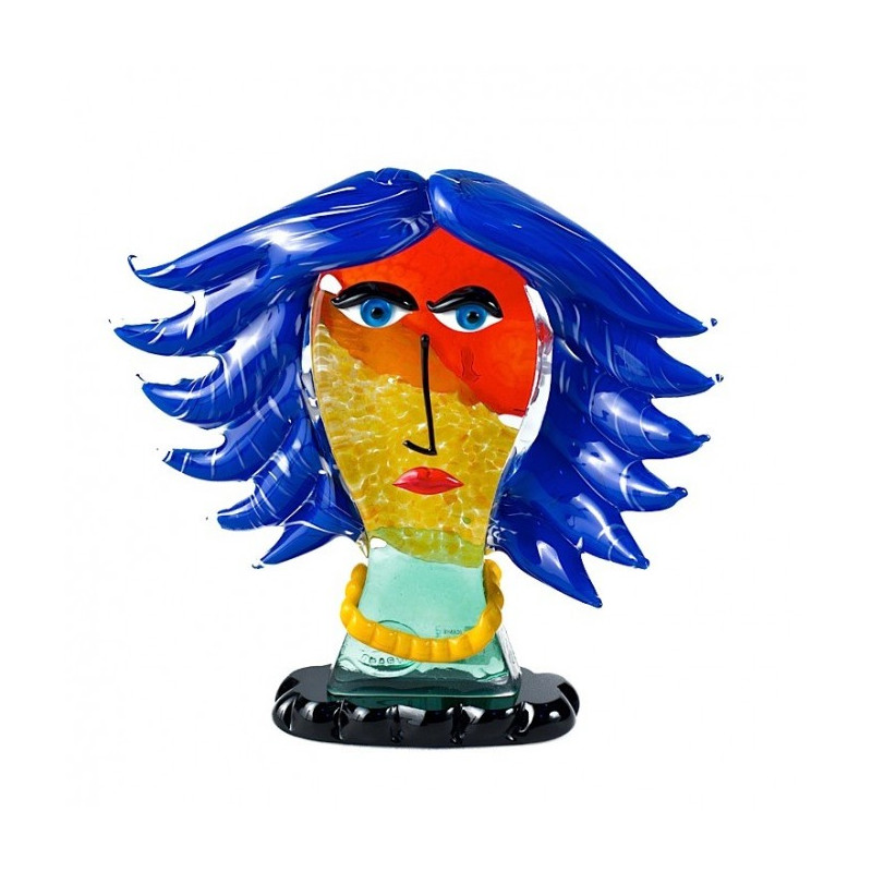 Murano glass head sculpture inspired by Picasso' style