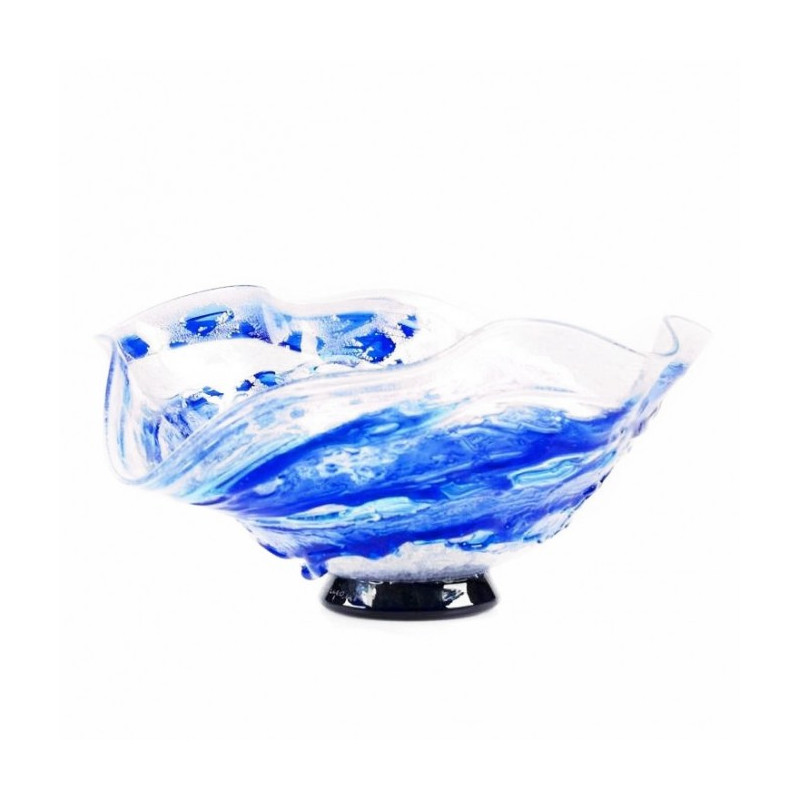Venice centerpiece in blue glass of modern design