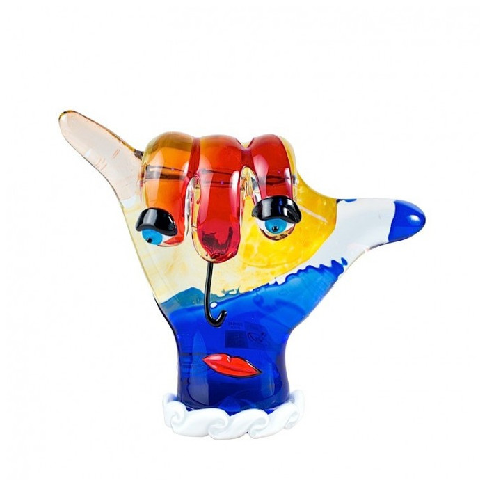 Murano hand sculpture in multicolor glass