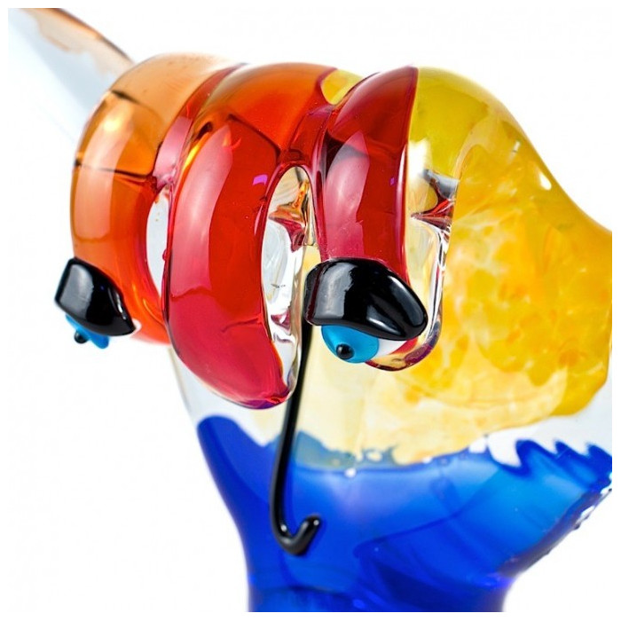 sculpture inspired by Picasso' style in multicolor glass