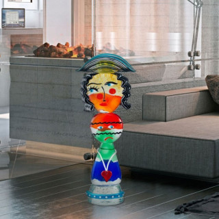 scultura di testa decorativa moderna multicolore
