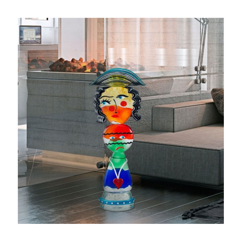 decorative modern head sculpture multicolor