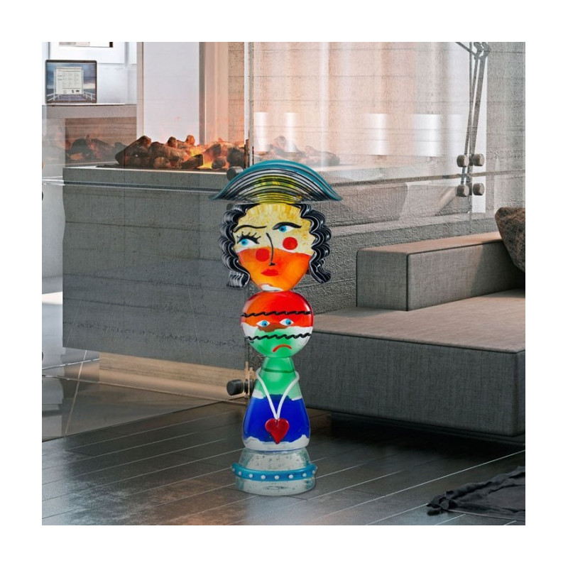 scultura di testa decorativa moderna multicolore