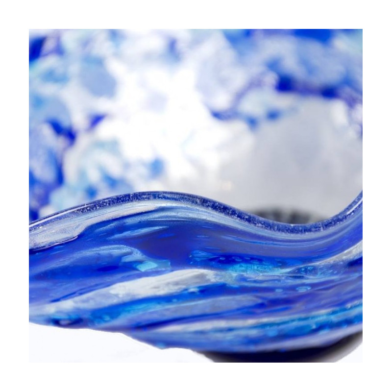 centrotavola ornamentale in vetro blu design marino