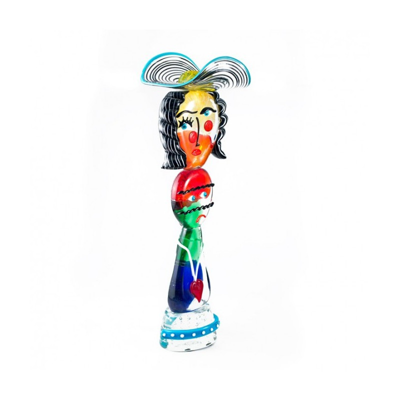 tall sculpture in multicolor Murano glass handcrafted