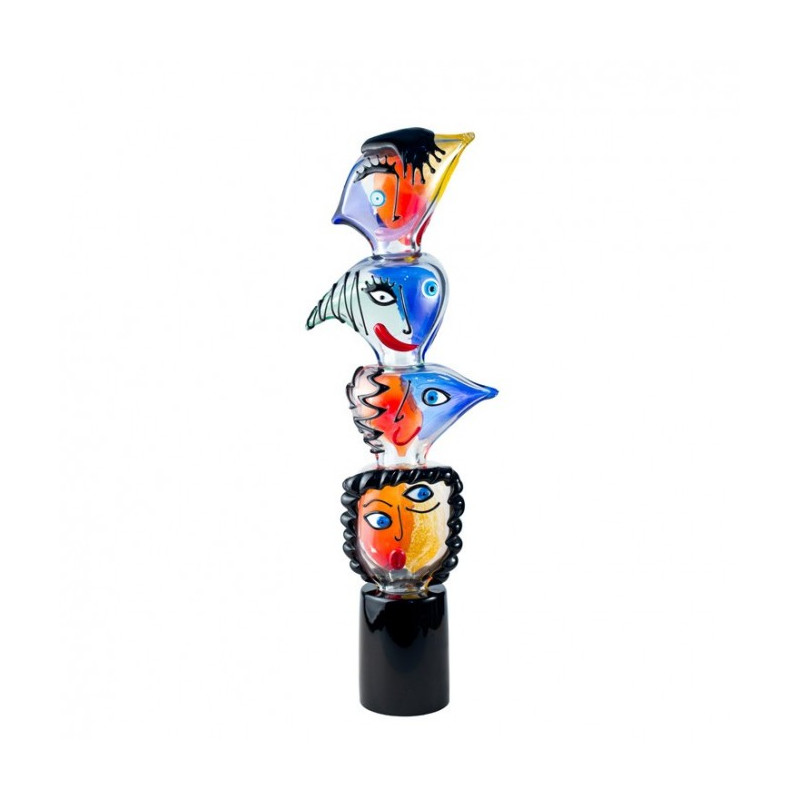 Venice sculpture colored faces of contemporary design