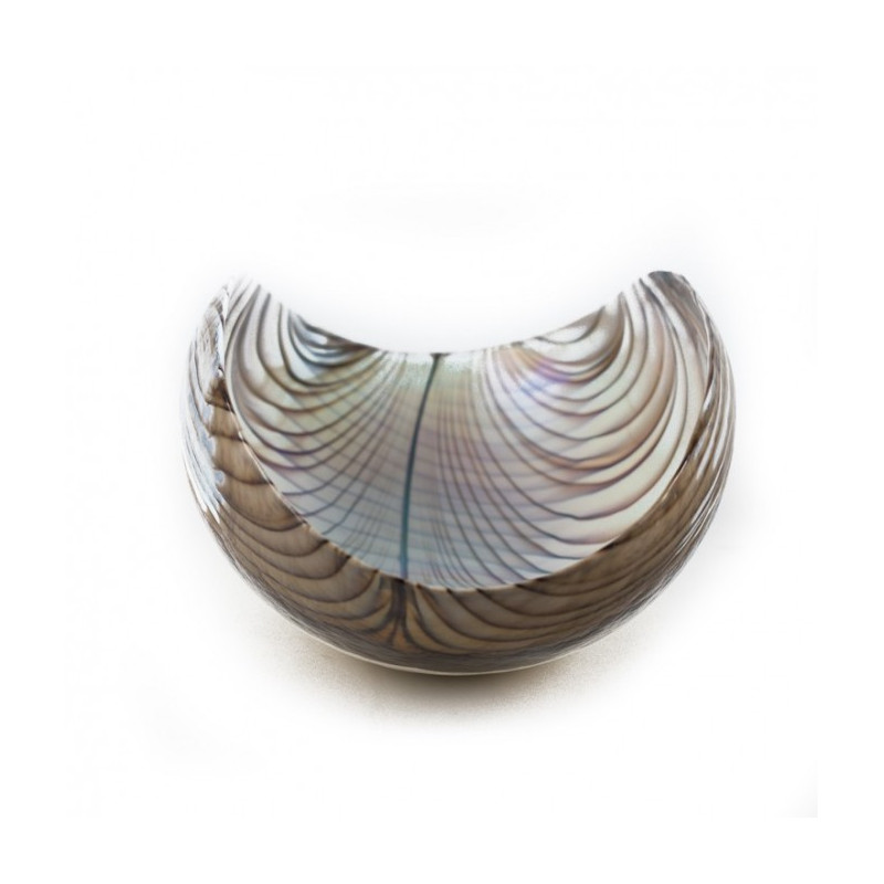 centrotavola ornamentale a conchiglia in vetro avorio